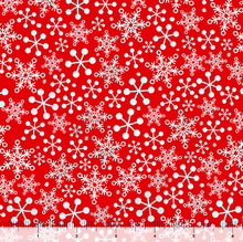 Load image into Gallery viewer, QT Fabrics Gnome for the Holidays - Snowflakes - Red - 1/2 YARD CUT
