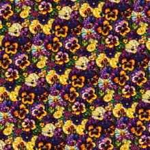 Load image into Gallery viewer, Camelot - Gigi in the Garden - Stained Glass Pansies - 1/2 YARD CUT