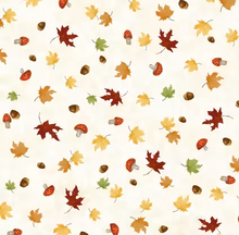 Load image into Gallery viewer, P&B Textiles - Fall Friends - Ditzy Leaf Toss Ecru - 1/2 YARD CUT