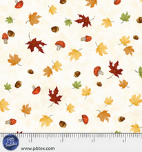 Load image into Gallery viewer, P&B Textiles - Fall Friends - Ditzy Leaf Toss Ecru - 1/2 YARD CUT