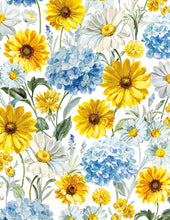 Load image into Gallery viewer, Wilmington Prints - Bees & Blooms - Packed Flowers White - 1/2 YARD CUT