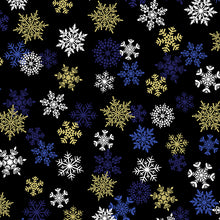 Load image into Gallery viewer, Benartex/Kanvas - Holiday Sparkle - Sparkling Snowflakes Black - 1/2 YARD CUT
