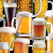 Load image into Gallery viewer, Benartex - Ale House - Beer Mugs Amber - 1/2 YARD CUT