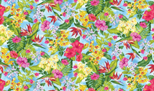 Load image into Gallery viewer, Benartex - Tropical Escape - Floral Paradise Sky Blue - 1/2 YARD CUT