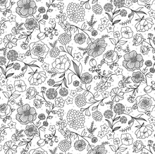 Load image into Gallery viewer, Benartex - Botanica - Feature Floral Black and White - 1/2 YARD CUT