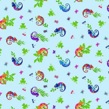 Load image into Gallery viewer, Henry Glass & Co - Cheerful and Colorful - Chameleons - 1/2 YARD CUT