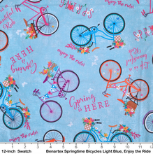 Load image into Gallery viewer, Benartex - Enjoy the Ride - Springtime Bicycles - 1/2 YARD CUT