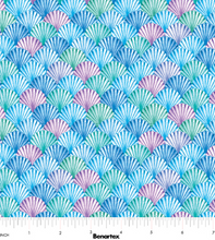 Load image into Gallery viewer, Benartex - Swim with Me - Scalloped Shells Blue - 1/2 YARD CUT