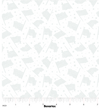 Load image into Gallery viewer, Benartex - Star Spangled Whites - American Flags - 1/2 YARD CUT