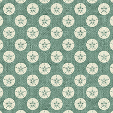 Load image into Gallery viewer, Benartex - Burlap Coastal - Sand Dollars - Fresca Blue - 1/2 YARD CUT