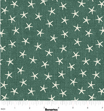 Load image into Gallery viewer, Benartex - Burlap Coastal - Starfish - Lagoon - 1/2 YARD CUT