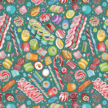 Load image into Gallery viewer, Benartex - Magical Season - Magical Sweets - Teal - 1/2 YARD CUT