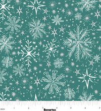 Load image into Gallery viewer, Benartex - Magical Season - Snow Frost - Teal - 1/2 YARD CUT