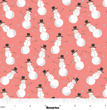 Load image into Gallery viewer, Benartex - Magical Season - Merry Snowman - Medium Peach Jam - 1/2 YARD CUT
