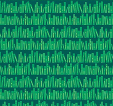 Load image into Gallery viewer, Benartex - 2025 LTD - Bookshelf - Teal - 1/2 YARD CUT