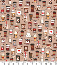 Load image into Gallery viewer, Fabric Traditions - Cafe Coffee - 1/2 YARD CUT