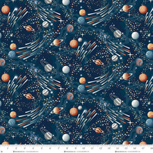 Load image into Gallery viewer, Henry Glass & Co - Milky Way Glow - Shooting Stars - GLOW IN THE DARK - 1/2 YARD CUT