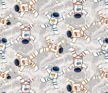 Load image into Gallery viewer, Henry Glass & Co - Milky Way Glow - Astronauts - GLOW IN THE DARK - 1/2 YARD CUT