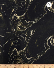 Load image into Gallery viewer, Camelot - Gilded - Ripples Metallic Ink - Black - 1/2 YARD CUT