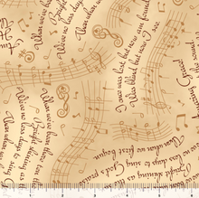 Load image into Gallery viewer, QT Fabrics - Amazing Grace - Lyrics & Music Tan - 1/2 YARD CUT