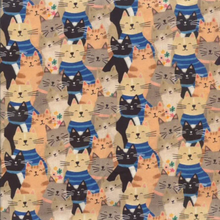 Load image into Gallery viewer, 3 Wishes - Every Home Every Cat - Smiley Cat - 1/2 YARD CUT