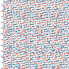 Load image into Gallery viewer, 3 Wishes - Ahoy Mate - Playful Fishy Friends - 1/2 YARD CUT