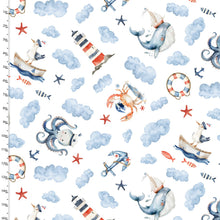 Load image into Gallery viewer, 3 Wishes - Ahoy Mate - Lighthouse Buddies - 1/2 YARD CUT