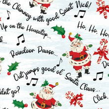 Load image into Gallery viewer, 3 Wishes - Dancing Santas - Merry Melody Magic - 1/2 YARD CUT