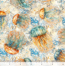 Load image into Gallery viewer, QT Fabrics - Atlantis - Jellyfish Cream - 1/2 YARD CUT