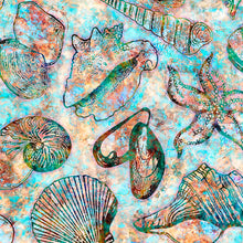 Load image into Gallery viewer, QT Fabrics - Oceana - Seashells - 1/2 YARD CUT