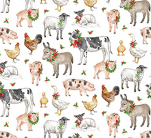 Load image into Gallery viewer, Northcott - Barnyard Christmas - Animals - 1/2 YARD CUT