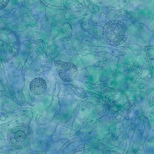 Load image into Gallery viewer, QT Fabrics - This & That Favorites - Map Blue - 1/2 YARD CUT
