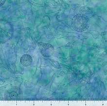 Load image into Gallery viewer, QT Fabrics - This & That Favorites - Map Blue - 1/2 YARD CUT