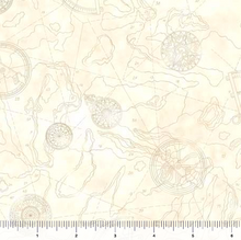 Load image into Gallery viewer, QT Fabrics - This & That Favorites - Map Ecru - 1/2 YARD CUT