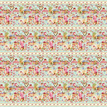 Load image into Gallery viewer, Henry Glass & Co - Tweets & Treats - Mint Border Stripe - 1/2 YARD CUT