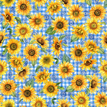 Load image into Gallery viewer, QT Fabrics - Sunflowers Blue - 1/2 YARD CUT