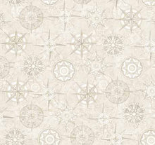 Load image into Gallery viewer, QT Fabrics - Globetrotter - Compasses Beige - 1/2 YARD CUT