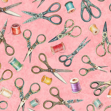 Load image into Gallery viewer, QT Fabrics - In Stitches - Scissors Tossed - 1/2 YARD CUT