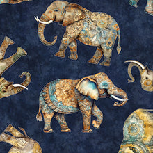 Load image into Gallery viewer, End of Bolt - Kindred Spirits - Tossed Elephants Navy - 13"
