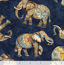 Load image into Gallery viewer, End of Bolt - Kindred Spirits - Tossed Elephants Navy - 13"