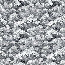 Load image into Gallery viewer, QT Fabrics - Ocean Blues - Ocean Waves Charcoal - 1/2 YARD CUT