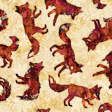 Load image into Gallery viewer, QT Fabrics - Wild Wood - Foxes Corn - 1/2 YARD CUT