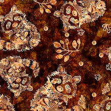 Load image into Gallery viewer, QT Fabrics - Wild Wood - Raccoons Brown - 1/2 YARD CUT