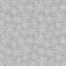Load image into Gallery viewer, QT Fabrics - Jeepers Creepers - Spiderwebs - Gray - 1/2 YARD CUT
