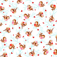 Load image into Gallery viewer, QT Fabrics - Gnome for the Holidays - Birdie Toss - White - 1/2 YARD CUT