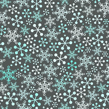 Load image into Gallery viewer, QT Fabrics Gnome for the Holidays - Snowflakes - Slate - 1/2 YARD CUT