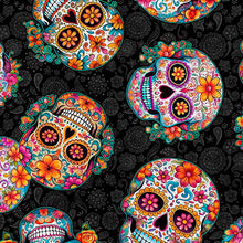 Load image into Gallery viewer, QT Fabrics - Skullduggery - Sugar Skulls Toss - 1/2 YARD CUT