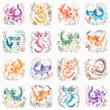 Load image into Gallery viewer, QT Fabrics - QT Cuties 2 - Axolotl Vignettes - 1/2 YARD CUT