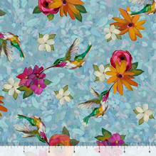 Load image into Gallery viewer, QT Fabrics - Fluttering Petals - Hummingbirds & Floral - 1/2 YARD CUT