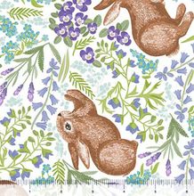 Load image into Gallery viewer, QT Fabrics - Easter Garden - Bunnies - White - 1/2 YARD CUT
